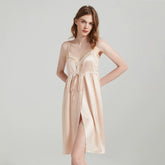 Silk Nightgown - Lace Backless Sling Sleep Dress - LANI SILK